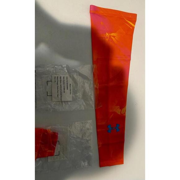 2 Under Armor Orange Arm Sleeves, Size L/XL All Sports Keep Muscles Warm Style - Picture 3 of 5